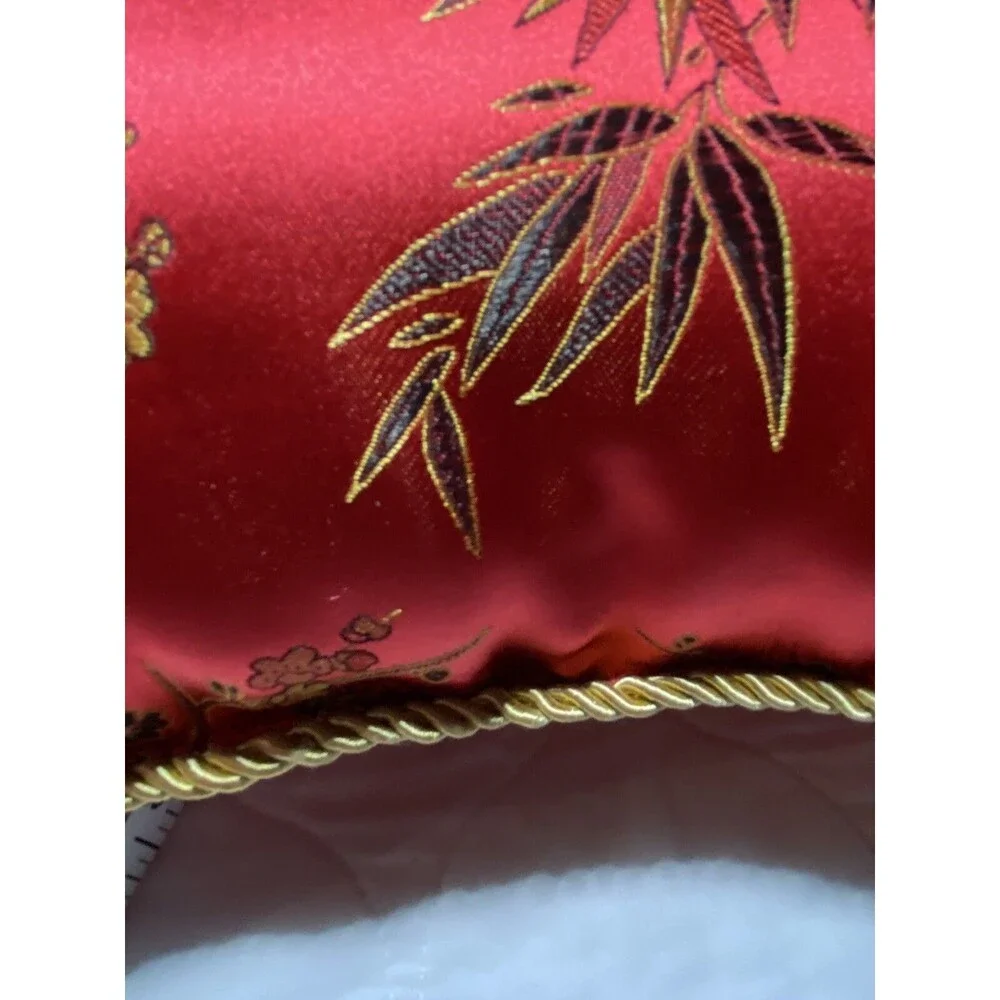 Asian style Red pillow Decorative Pillow 14.5 “ inch square - Beautiful
